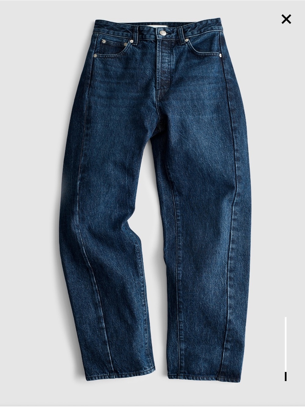 Madewell Dark Washed Pierced Barrel Leg Pant